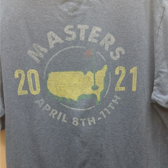 Masters 2021 100% Cotton Short Sleeve Pullover Golf T-Shirt Blue Size Small ANGC - Picture 1 of 8
